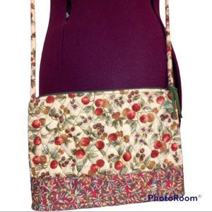 Naples Bag Co. fruit and floral quilted crossbody bag.